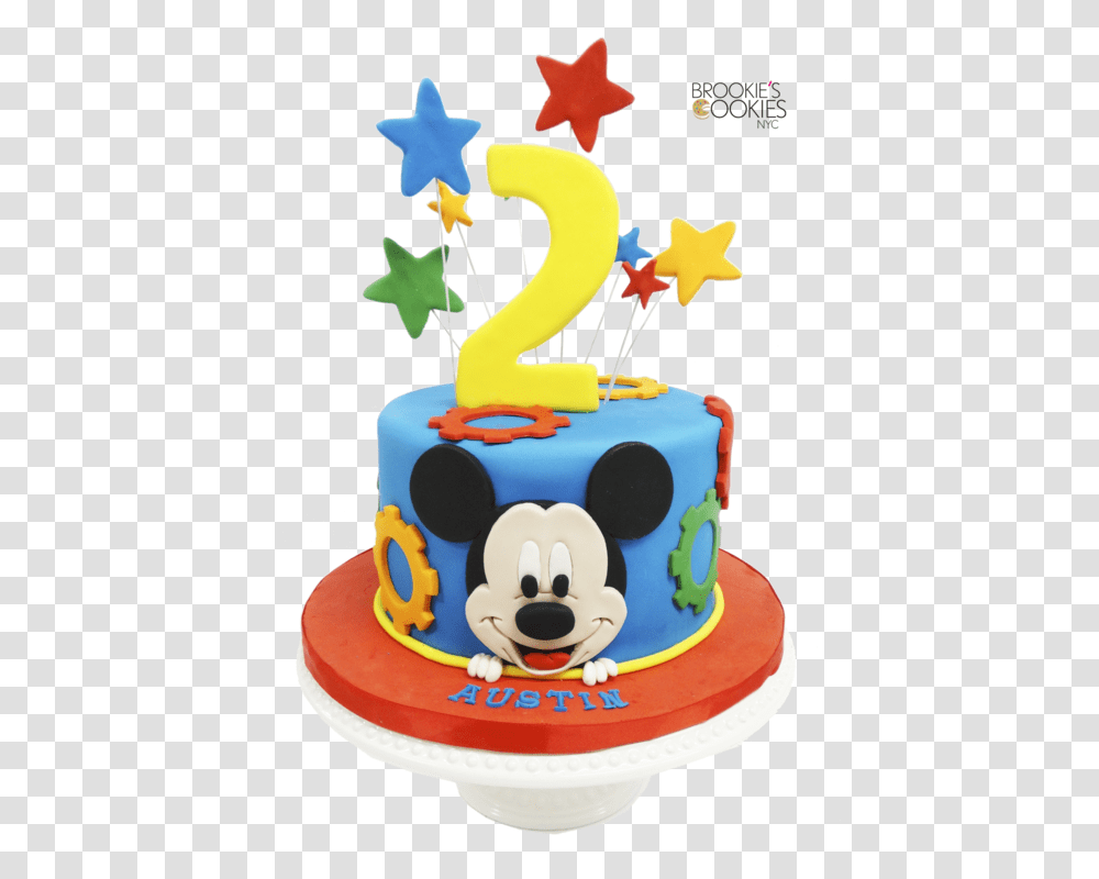 Mickey Mouse Clubhouse Cake - 2nd Birthday Mickey Mouse Cake, Dessert, Food Transparent Png