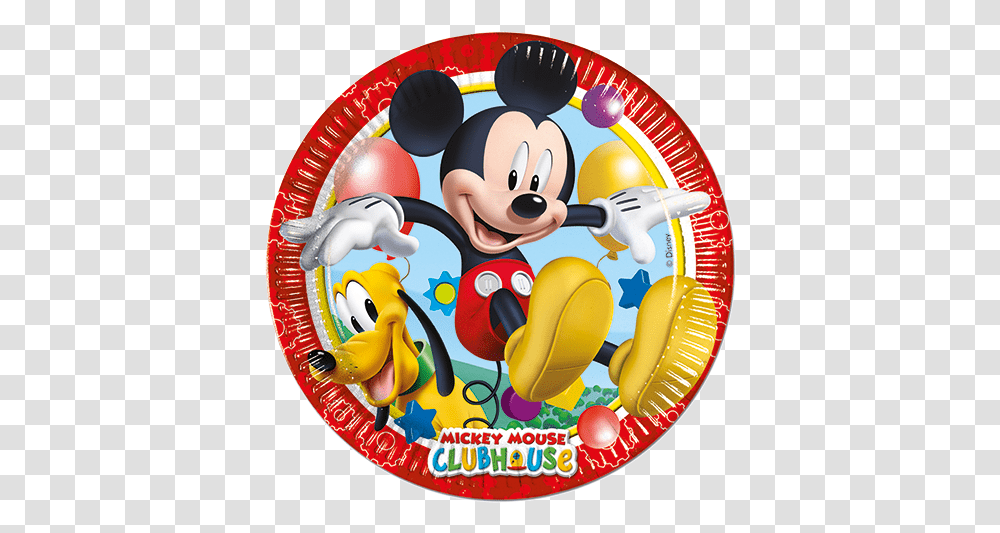 Mickey Mouse Clubhouse Circle Plates Mickey Mouse Club Circle, Label, Text, Meal, Food Transparent Png