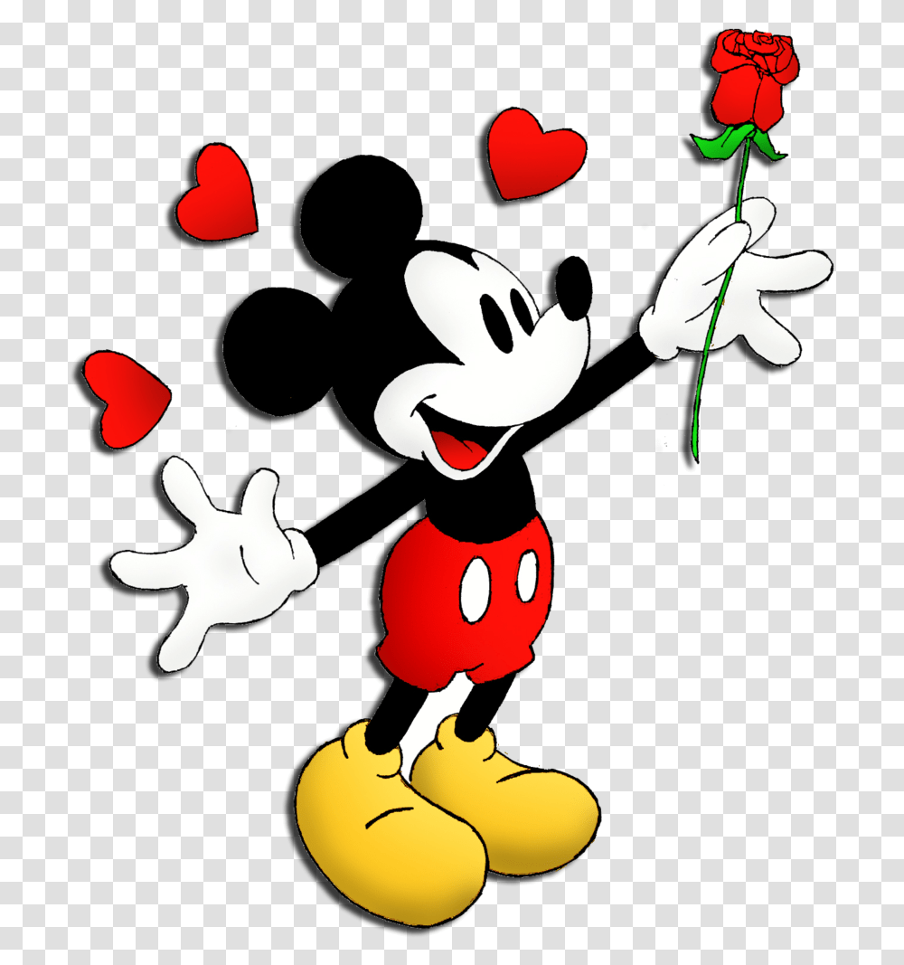 Mickey Mouse Ears Clipart Mickey Mouse With Rose, Plant, Performer, Juggling Transparent Png