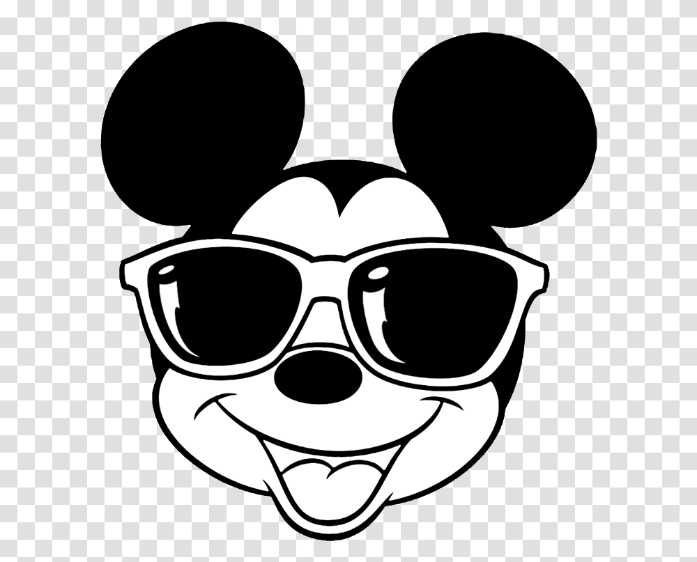 Mickey Mouse Face With Glasses Mickey Mouse Face Art, Stencil, Sunglasses, Accessories, Accessory Transparent Png