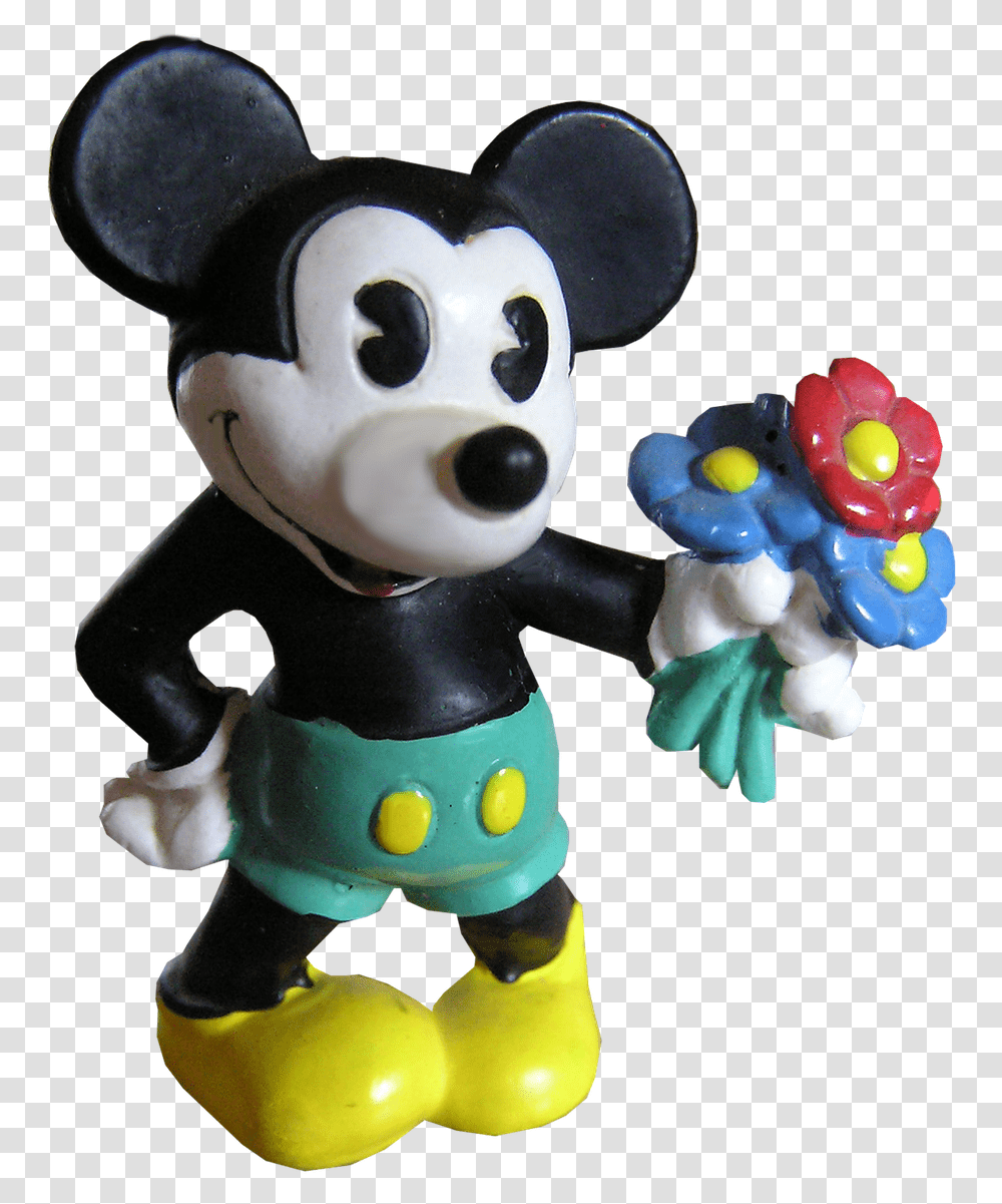 Mickey Mouse Flowers Free Photo Miki Mouse Cu Flori, Toy, Figurine, Sweets, Food Transparent Png