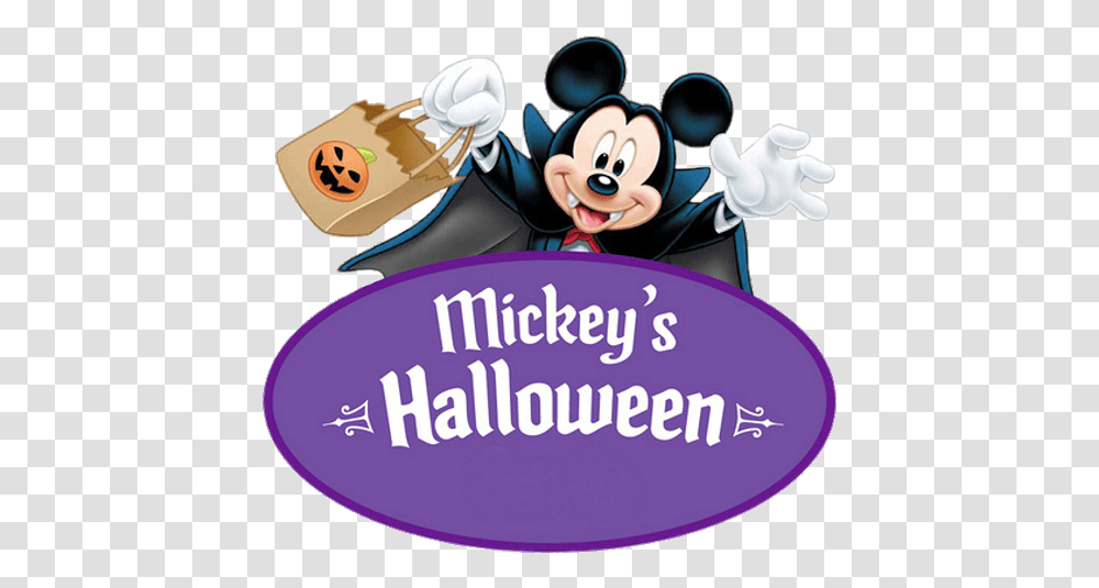 Mickey Mouse Halloween Special Cartoon Goodies Logo, Purple, Birthday Cake, Food, Text Transparent Png