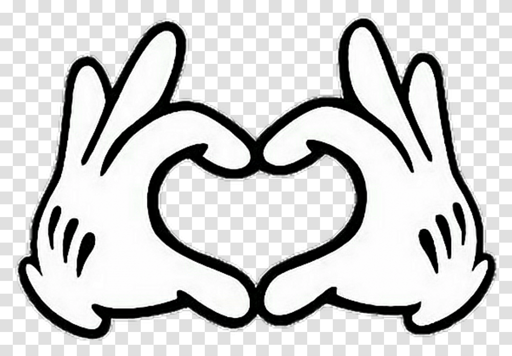 Mickey Mouse Hands Mickey Mouse Heart Hands, Stencil, Mustache Transparent Png