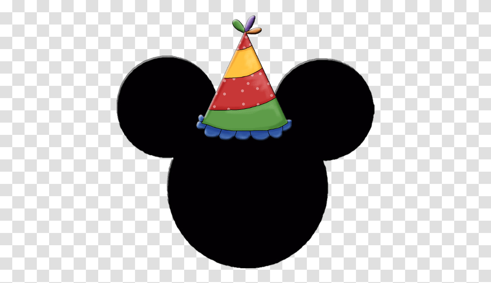 Mickey Mouse Head With Birthday Hat, Apparel, Party Hat, Sombrero Transparent Png