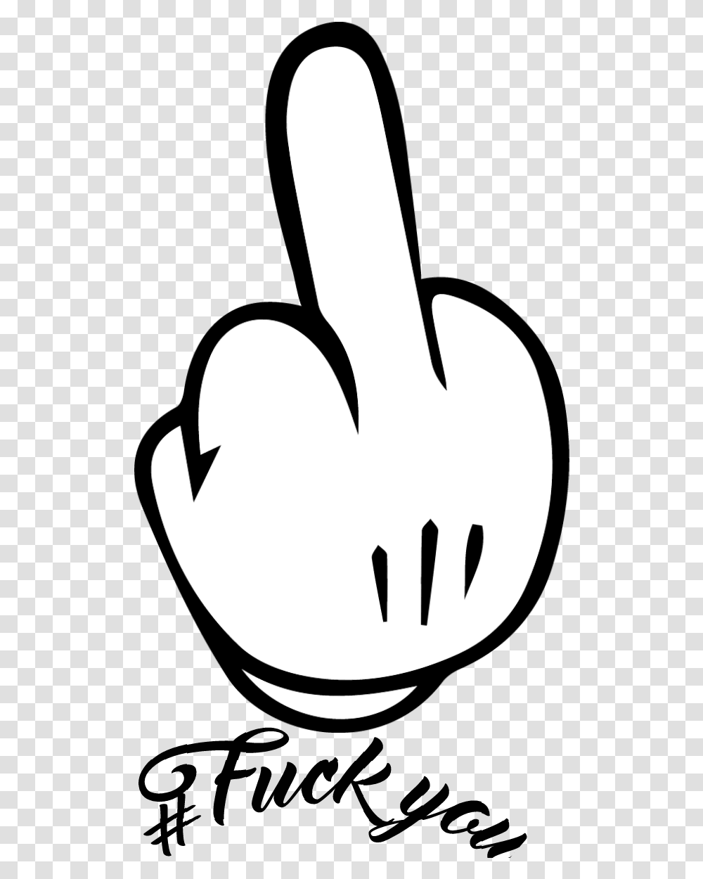 Mickey Mouse Middle Finger, Stencil, Hand, Silhouette Transparent Png