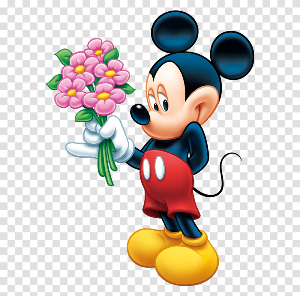 Mickey Mouse Minnie Clip Art Mickey Mouse With Flowers, Toy, Graphics, Elf, Face Transparent Png