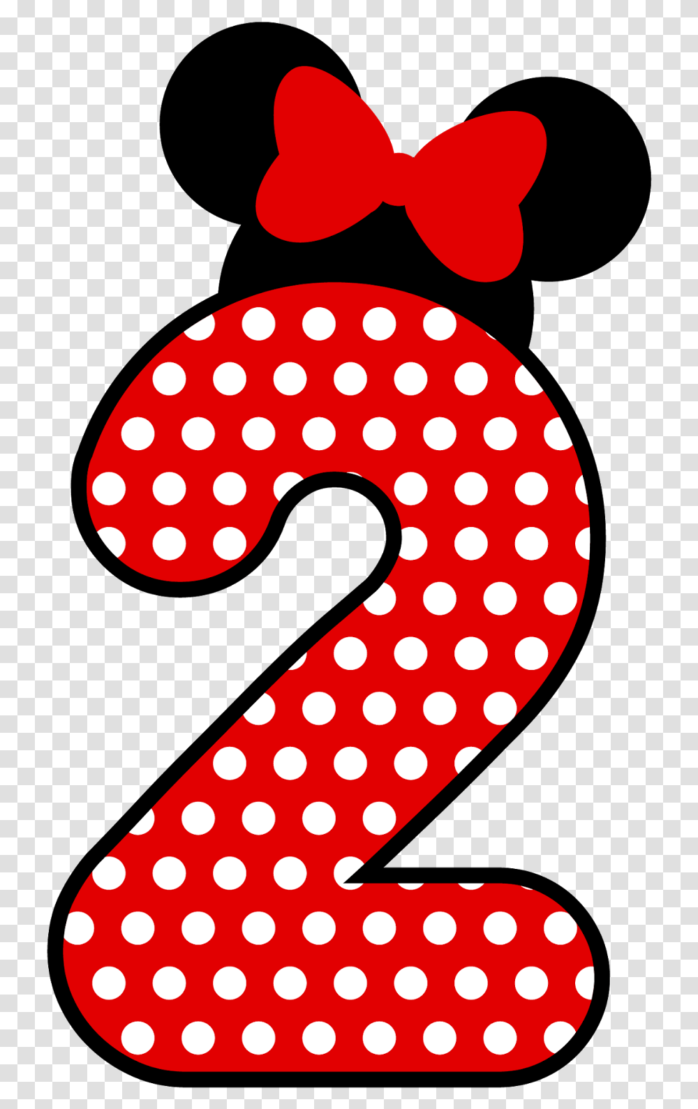 Mickey Mouse Number Minnie Drawing Download Free Number 2 Mickey Mouse, Texture, Polka Dot Transparent Png