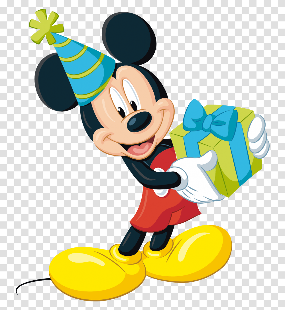 Mickey Mouse Picture Mickey Mouse With Gift, Clothing, Apparel, Party Hat, Toy Transparent Png