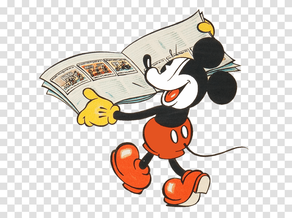 Mickey Mouse Reading Clipart Classic Mickey Mouse Reading, Plant, Book, Food Transparent Png