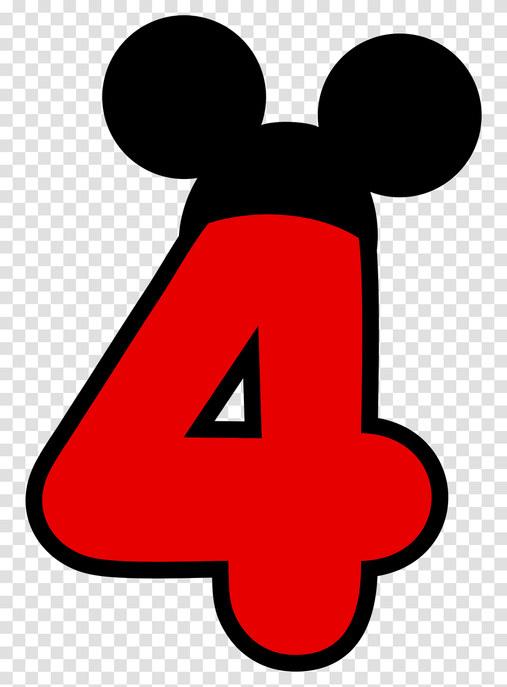 Mickey Mouse Shorts Clipart Mickey Mouse 4 Birthday, Number, Alphabet Transparent Png