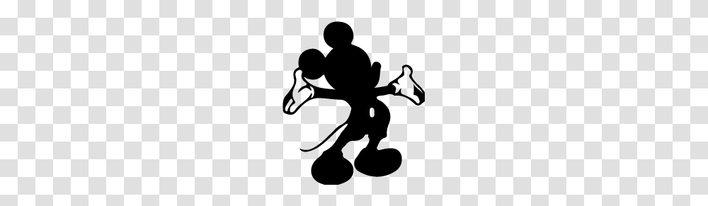 Mickey Mouse Silhouette Clipart Free Clipart, Stencil, Person, Human, Kneeling Transparent Png