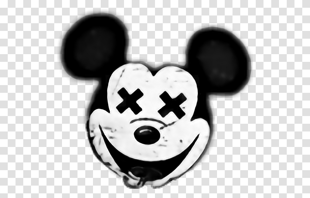 Mickey Mouse Tier Maus Creepy Blackandwhite Mickey Mouse Creepy, Stencil Transparent Png