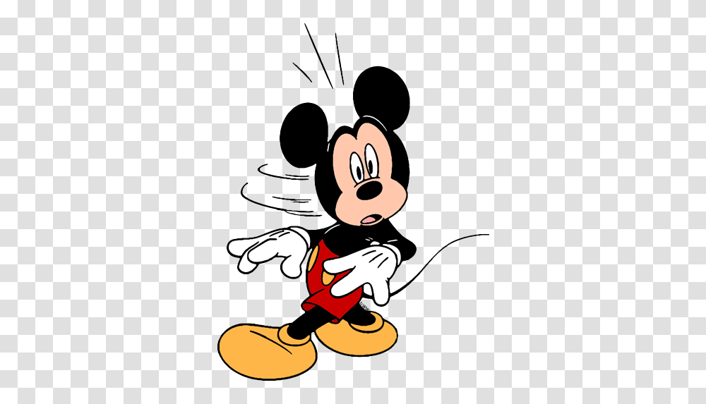 Mickey Mouse Turning Quickly Around If Something Surprised Him, Cupid, Stencil Transparent Png