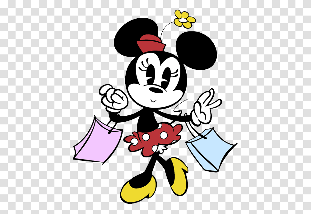 Mickey Mouse Tv Series Clip Art Minnie Mouse Going Shopping, Stencil, Performer, Shopping Bag Transparent Png