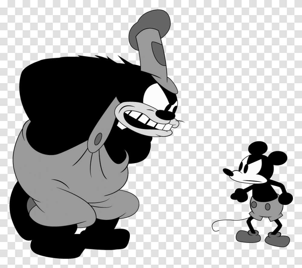 Mickey Mouse Viejo Steamboat Willie 3d, Stencil, Cat, Mammal, Animal Transparent Png
