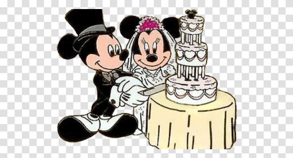 Mickey Mouse Wedding, Cake, Dessert, Food, Drawing Transparent Png