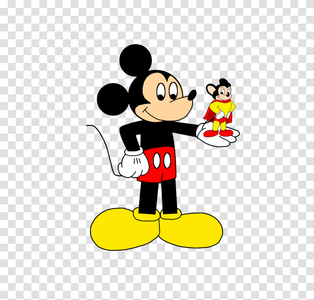 Mickey Mouse With Mighty Mouse, Label, Sticker Transparent Png