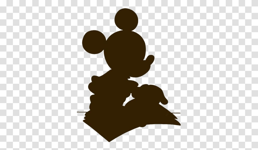 Mickey Reading Book Black And White Illustration, Silhouette, Worship, Prayer, Kneeling Transparent Png