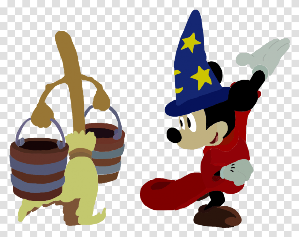 Mickey Sorcerer Mickey And Broom, Apparel, Party Hat, Person Transparent Png