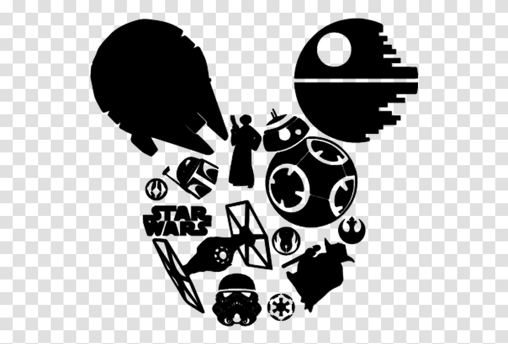 Mickey Starwars Mickey Mouse Star Wars Silhouette, Gray, World Of Warcraft Transparent Png