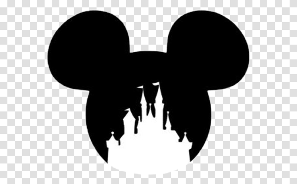 Mickeymouse Disney Mickey Disneycastle Silhouette Disney Castle Silhouette, Stencil, Mustache Transparent Png
