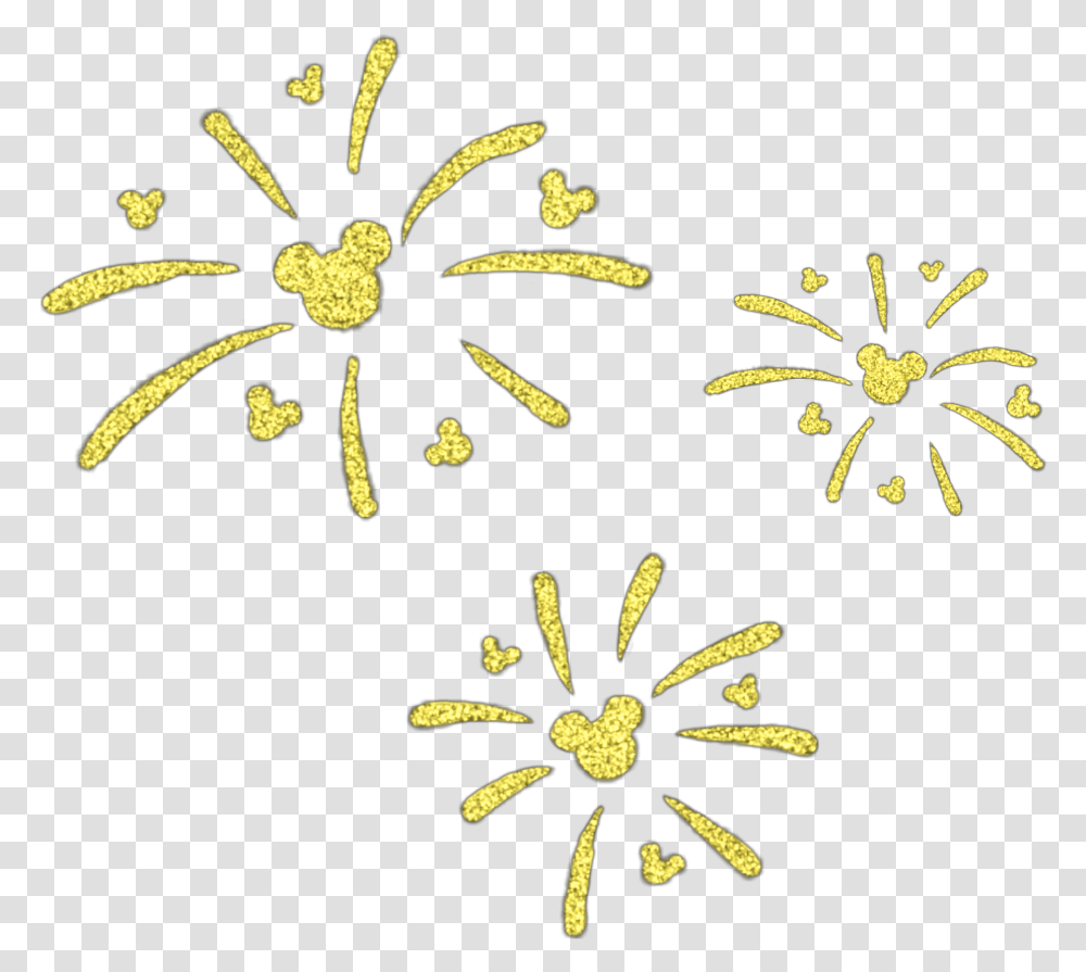 Mickeymouse Disney Mickey Fireworks Gold Yellow Disney Castle With Fireworks Silhouette, Pollen, Plant, Apparel Transparent Png
