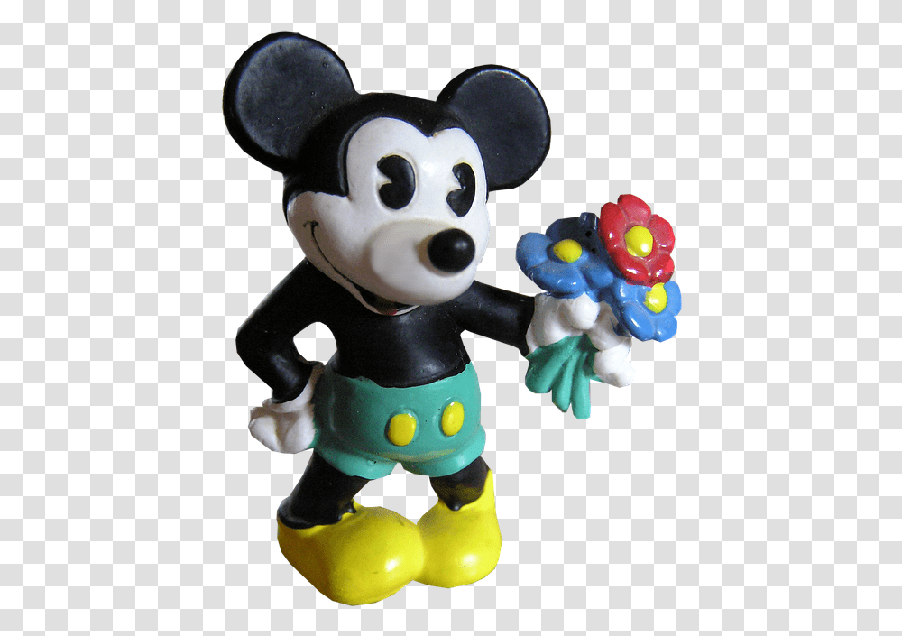 Micky Maus Mit Blumen, Toy, Figurine Transparent Png
