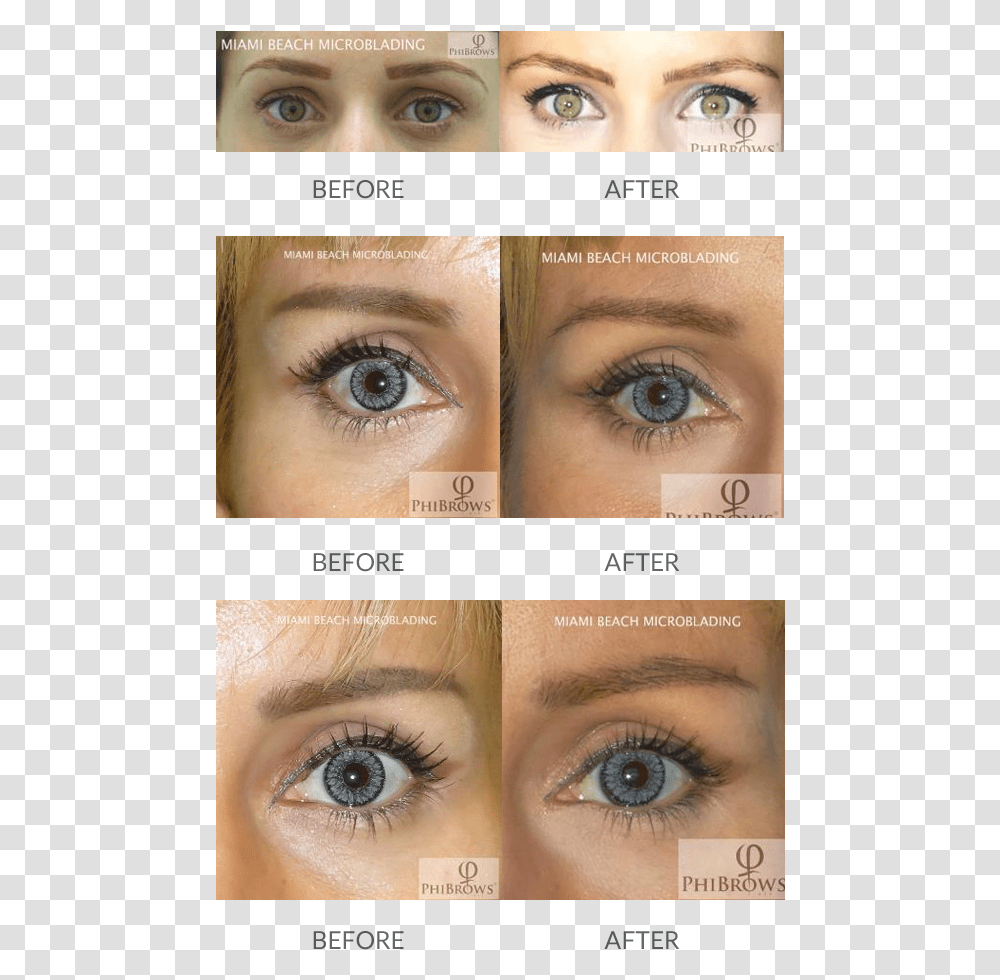Microblading Miami Eye Liner, Collage, Poster, Advertisement, Face Transparent Png