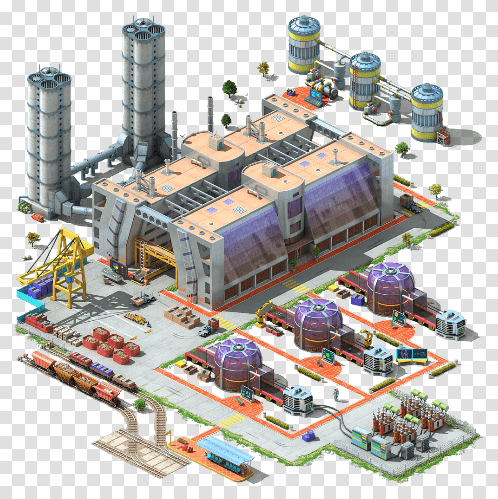 Microchip Plant L3 Megapolis Powerplant, Toy, Building, Architecture, Power Plant Transparent Png