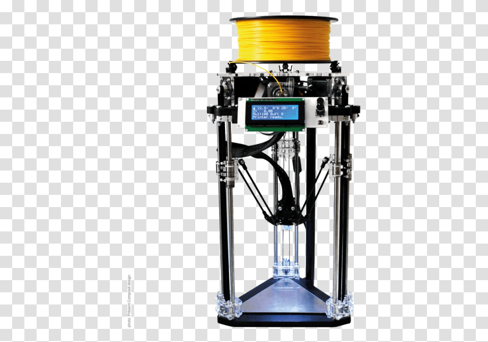 Microdelta Original 3d Printer 3d Printing, Machine, Lamp, Robot Transparent Png