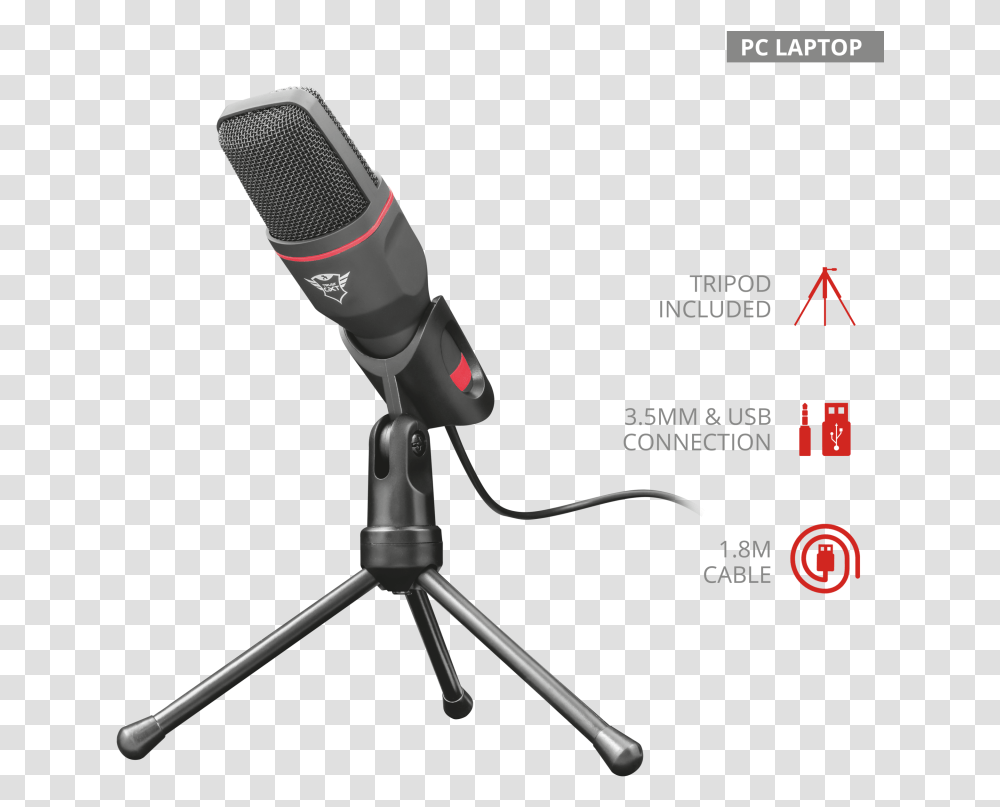 Microfone Trust Gxt, Tripod, Microphone, Electrical Device Transparent Png