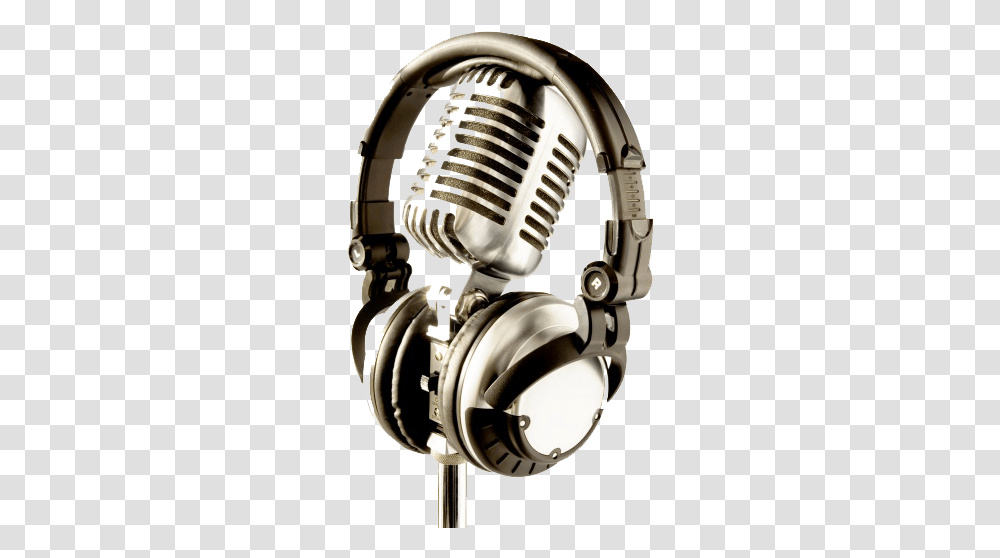 Microfono De Radio Microphone And Headphones, Helmet, Clothing, Apparel, Electrical Device Transparent Png
