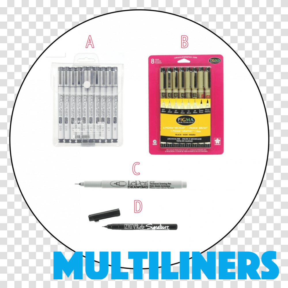 Microliners Site Sakura Pigma Micron Pen Set, Electrical Device, Weapon, Weaponry, Furniture Transparent Png