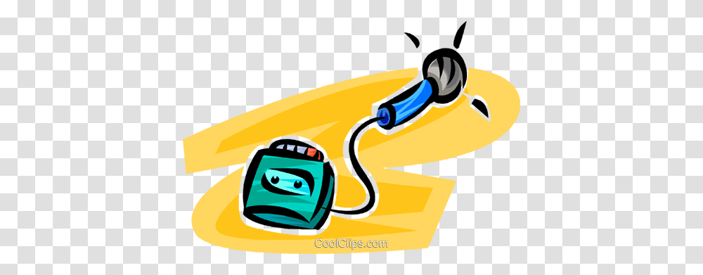 Microphone And Tape Recorder Royalty Free Vector Clip Art, Electronics, Appliance, Whistle Transparent Png