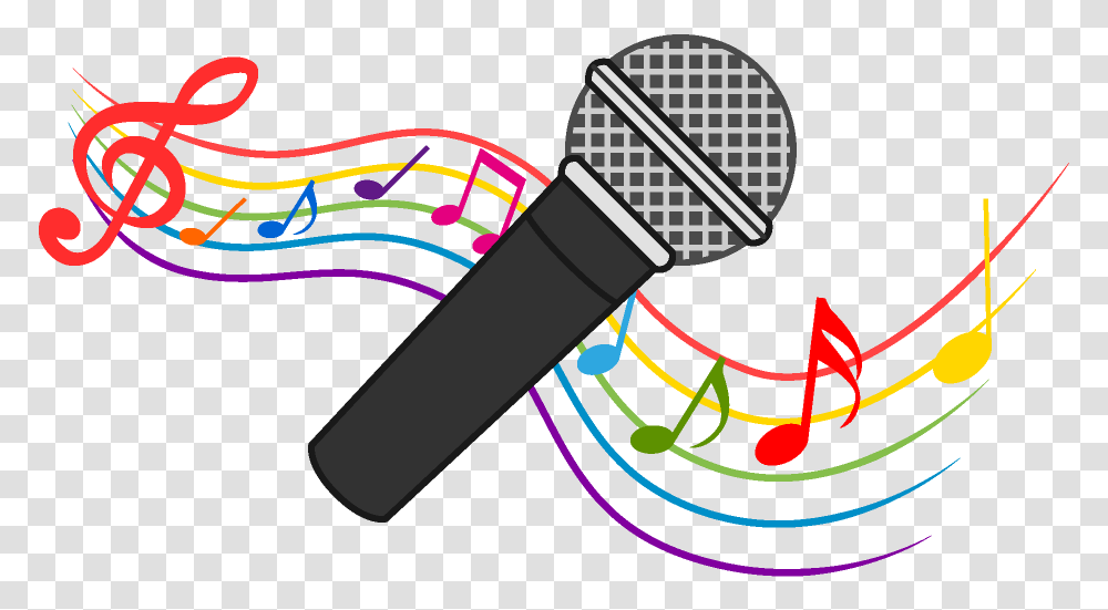 Microphone Clipart Painting Guitarra Con Notas Musicales, Electrical Device, Light Transparent Png