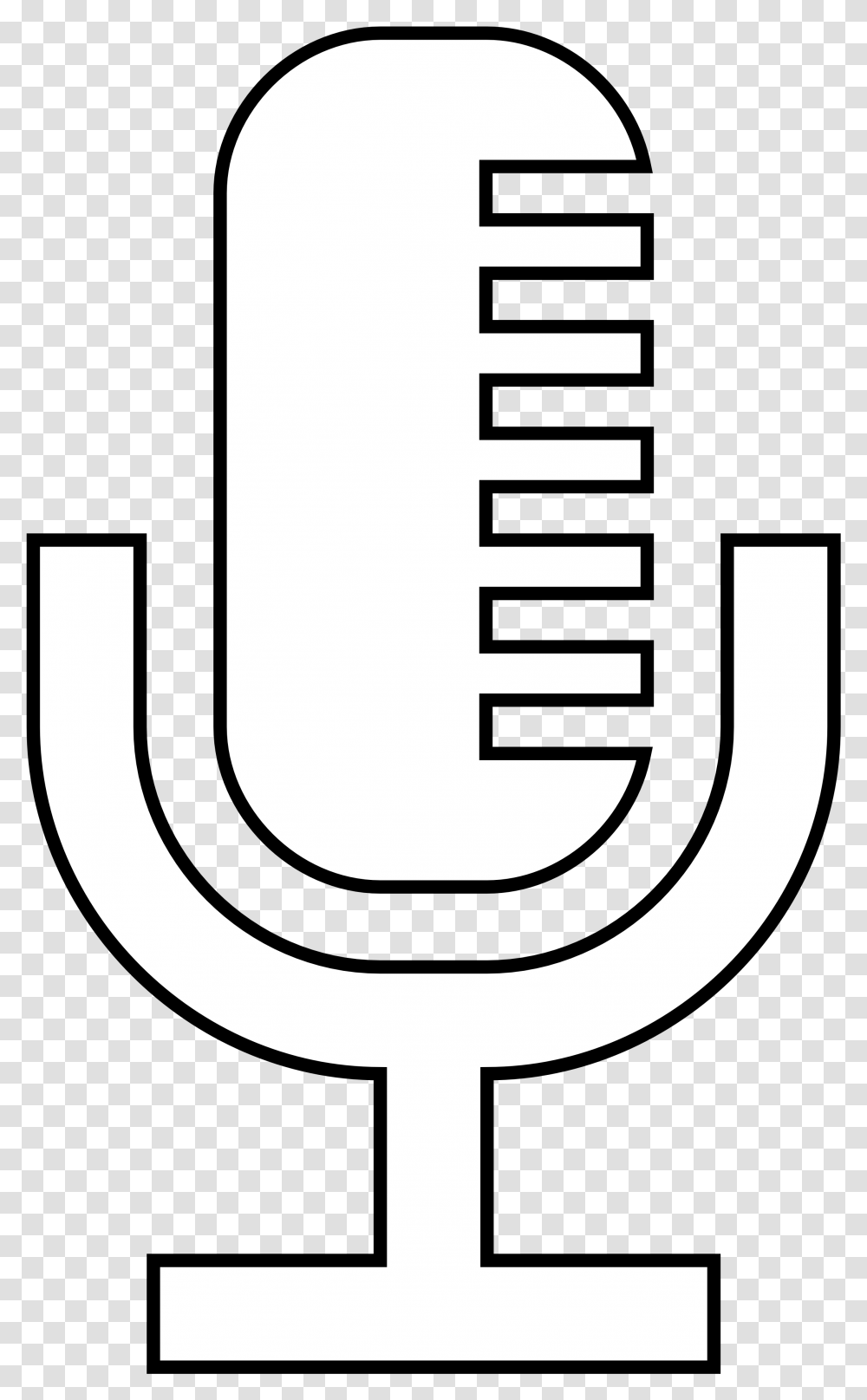 Microphone Logo Clipart Best Mic Black And White Clipart, Cross, Alphabet Transparent Png