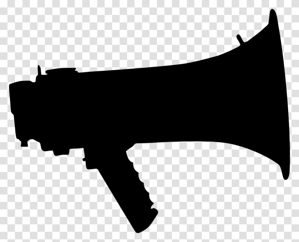 Microphone Megaphone Silhouette Sound Drawing, Gray, World Of Warcraft Transparent Png