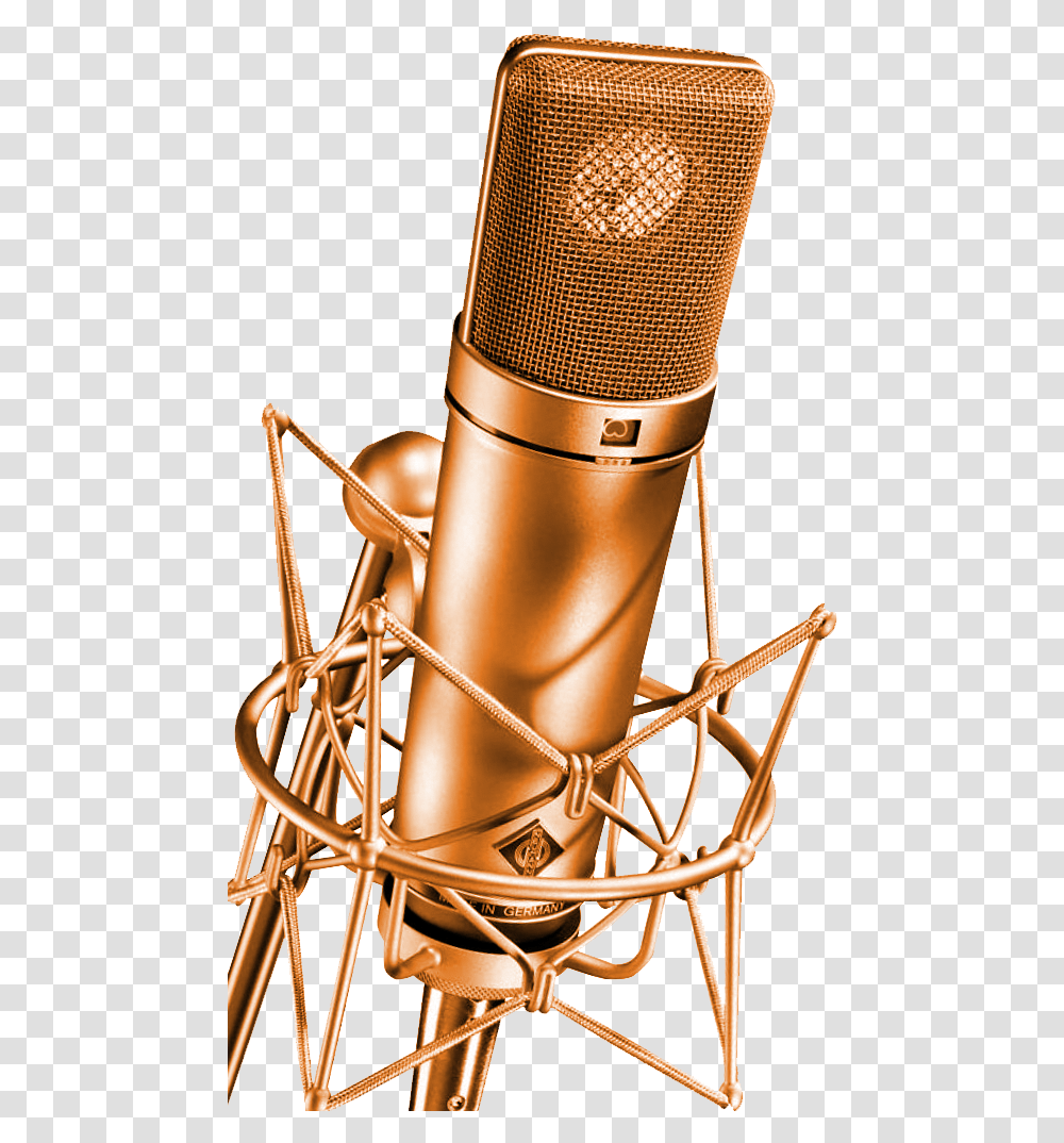 Microphone Mic Studio Gold Studio Microphone, Electrical Device Transparent Png