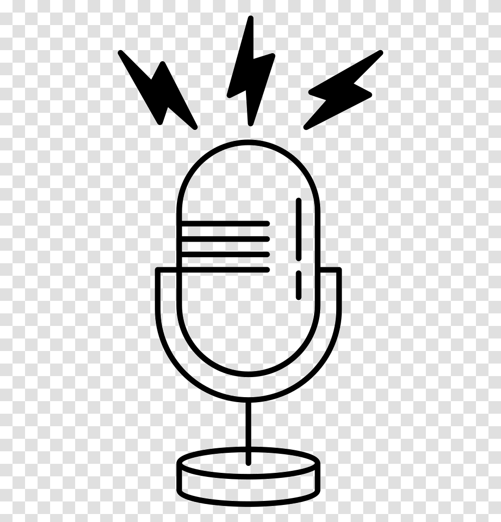 Microphone Outline Outline Image Of Microphone, Label, Logo Transparent Png