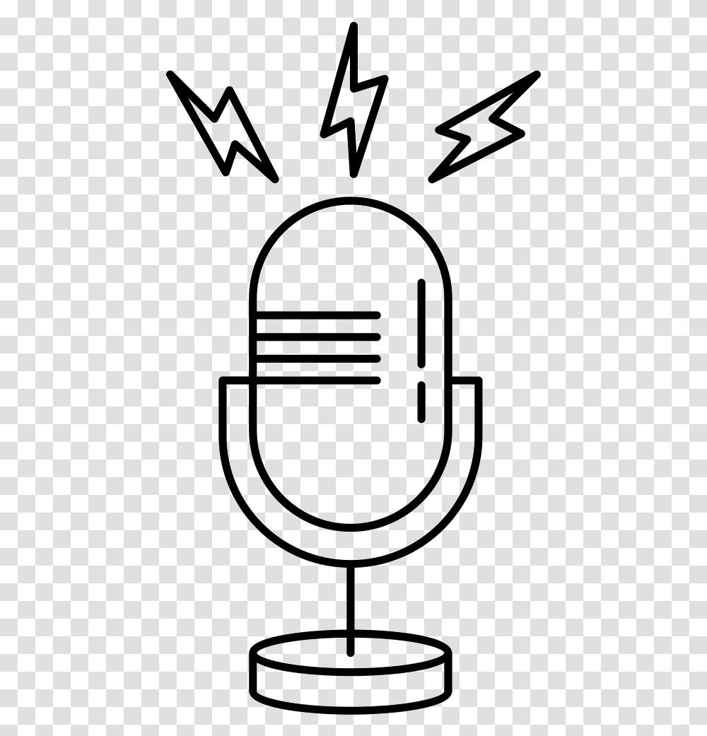Microphone Outline With Opened Line Svg Icon Free Outline Image Of Microphone, Label, Logo Transparent Png