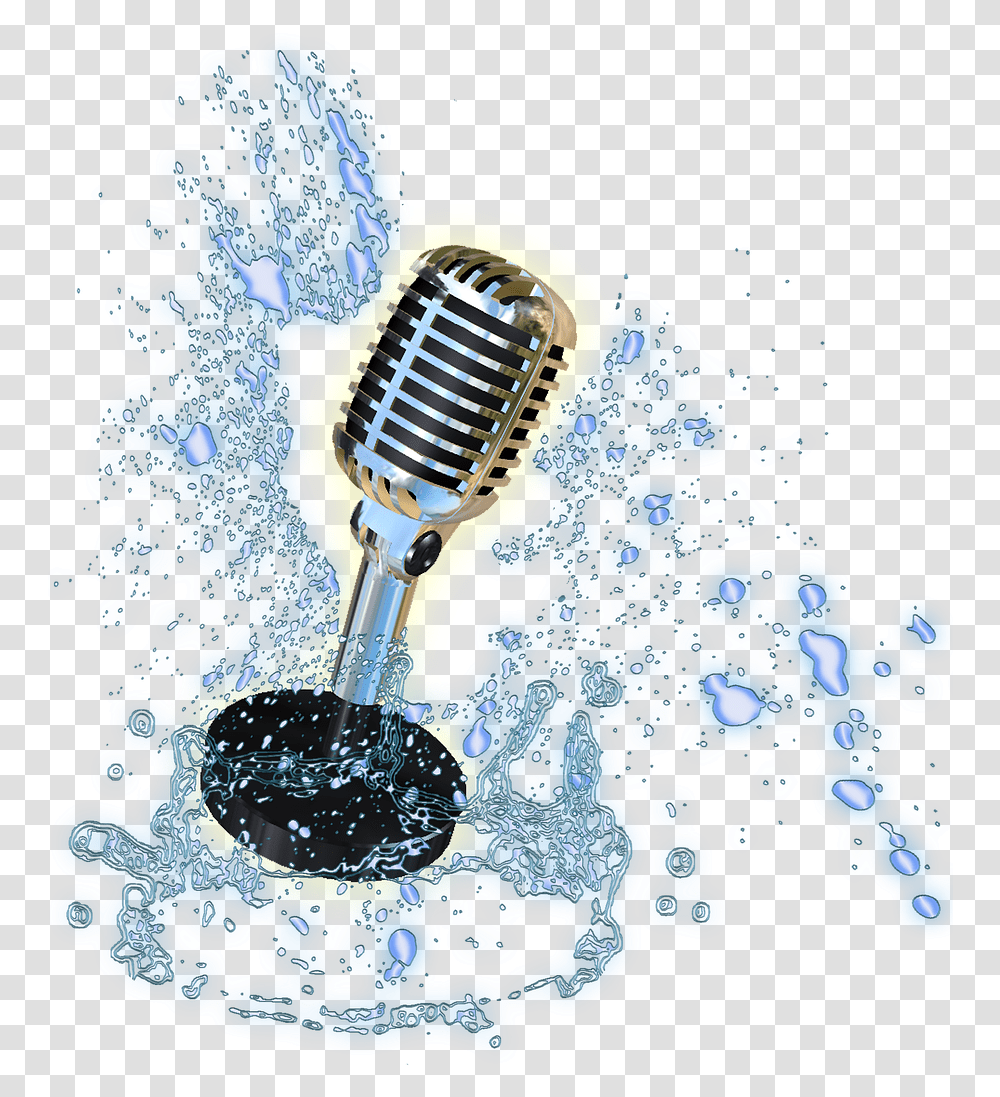 Microphone Water Splashes Audio Wet Microphone, Electrical Device, Leisure Activities Transparent Png