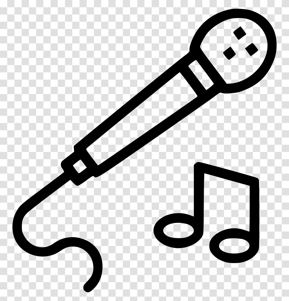 Microphone With Music Notes Clipart Microphone Notes Icon, Lawn Mower, Tool, Electrical Device Transparent Png