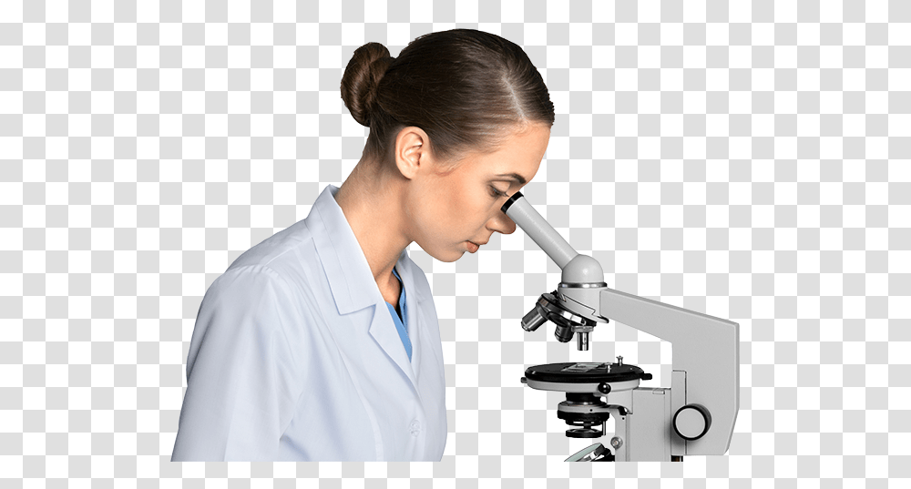 Microscope Scientist, Person, Human, Apparel Transparent Png