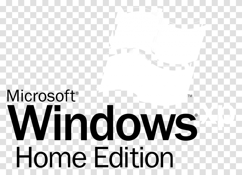 Microsoft Windows Xp Home Edition Logo Black And White Windows Xp, Cushion, Silhouette, Pillow Transparent Png