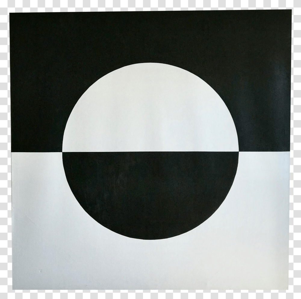 Mid Century Abstract Black And White Inverted Circle Acrylic Painting Abstract Painting White Circle Transparent Png
