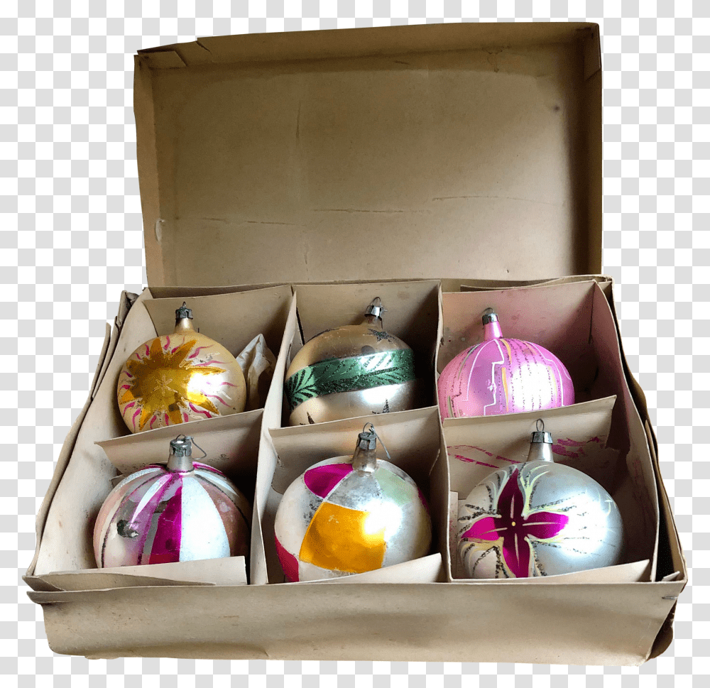 Mid Century Christmas Tree Ornaments Wbox Cardboard Box Transparent Png