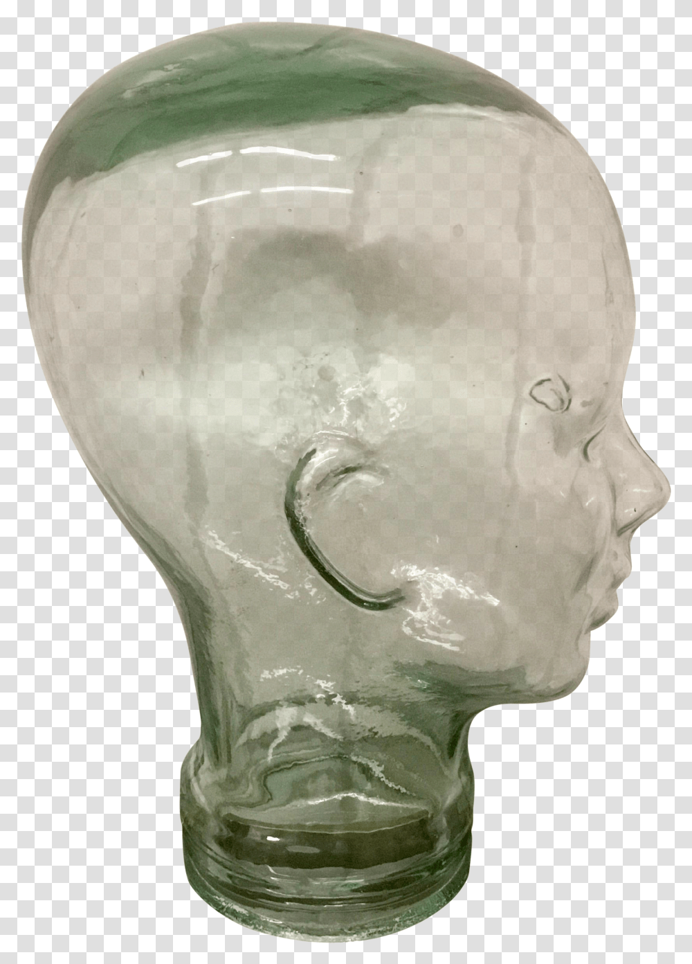 Mid Century Coke Bottle Green Glass Mannequin Head Transparent Png