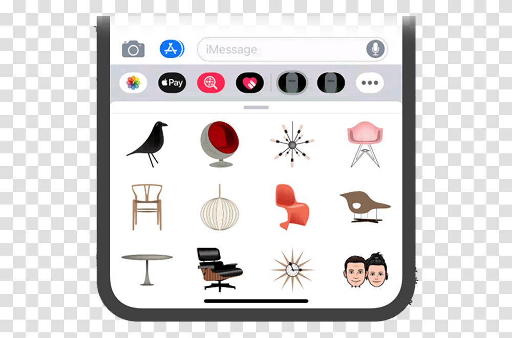 Mid Century Emojis, Bird, Animal, Person Transparent Png