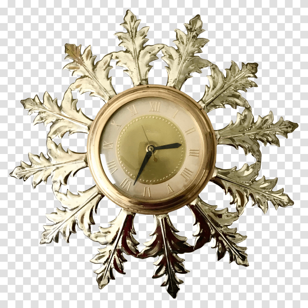 Mid Century Gold Clock Solid Transparent Png