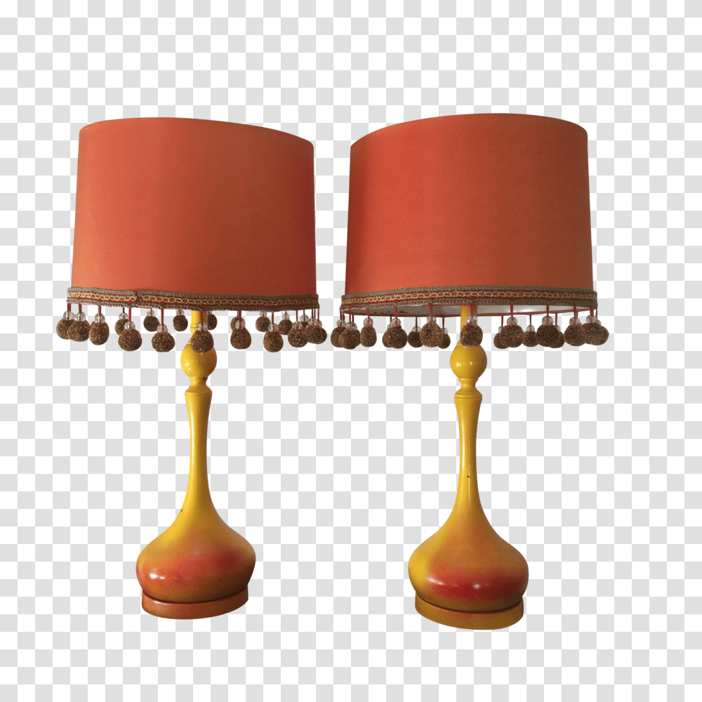 Mid Century Modern Pom Pom Fringe Lamps A Pair Chairish, Lampshade, Table Lamp Transparent Png